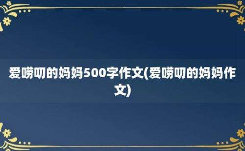 爱唠叨的妈妈500字作文(爱唠叨的妈妈作文)