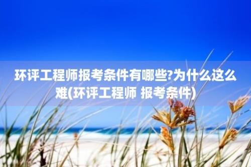 环评工程师报考条件有哪些?为什么这么难(环评工程师 报考条件)