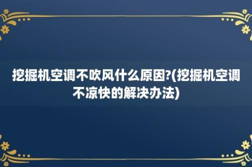 挖掘机空调不吹风什么原因?(挖掘机空调不凉快的解决办法)