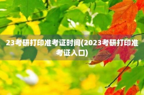 23考研打印准考证时间(2023考研打印准考证入口)