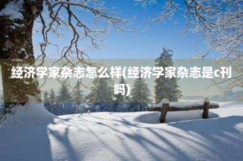 经济学家杂志怎么样(经济学家杂志是c刊吗)