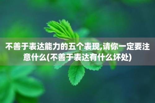 不善于表达能力的五个表现,请你一定要注意什么(不善于表达有什么坏处)