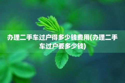 办理二手车过户得多少钱费用(办理二手车过户要多少钱)