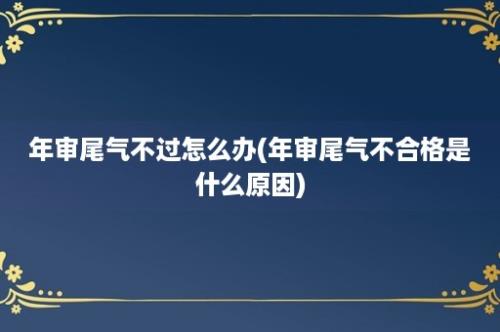 年审尾气不过怎么办(年审尾气不合格是什么原因)