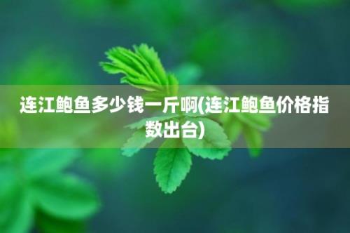 连江鲍鱼多少钱一斤啊(连江鲍鱼价格指数出台)