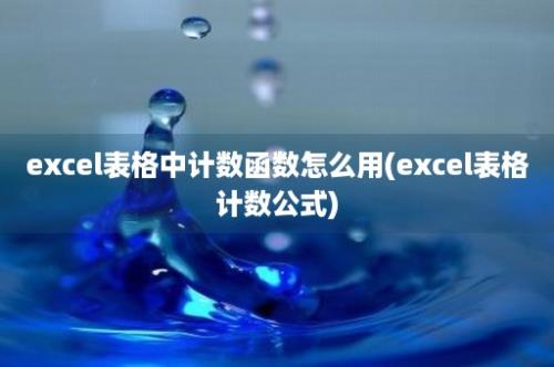 excel表格中计数函数怎么用(excel表格计数公式)