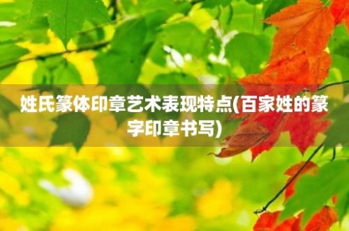 姓氏篆体印章艺术表现特点(百家姓的篆字印章书写)