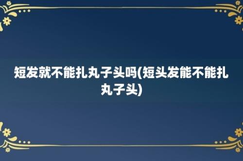 短发就不能扎丸子头吗(短头发能不能扎丸子头)