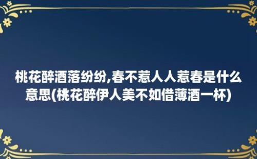 桃花醉酒落纷纷,春不惹人人惹春是什么意思(桃花醉伊人美不如借薄酒一杯)