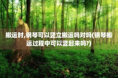 搬运时,钢琴可以竖立搬运吗对吗(钢琴搬运过程中可以竖起来吗?)