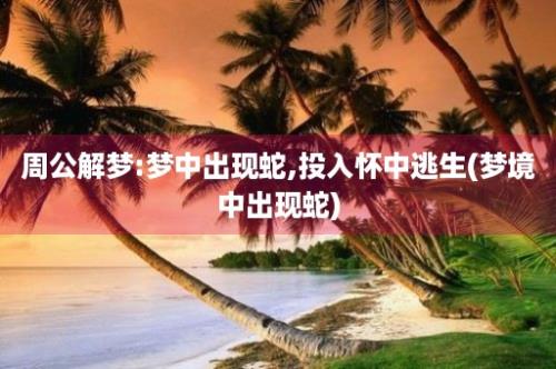 周公解梦:梦中出现蛇,投入怀中逃生(梦境中出现蛇)