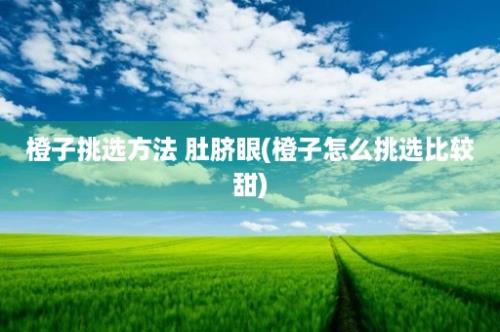 橙子挑选方法 肚脐眼(橙子怎么挑选比较甜)