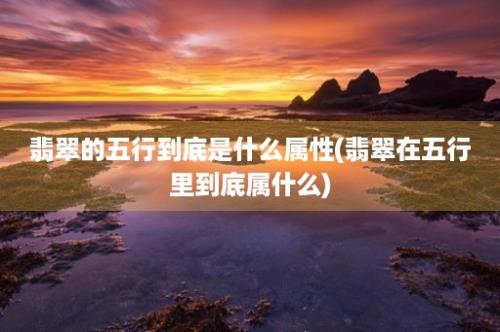 翡翠的五行到底是什么属性(翡翠在五行里到底属什么)