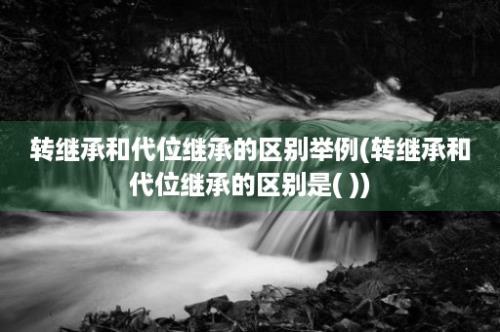 转继承和代位继承的区别举例(转继承和代位继承的区别是( ))