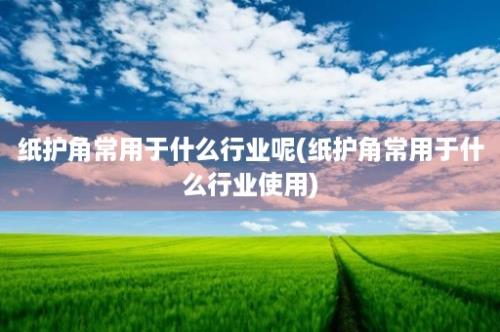 纸护角常用于什么行业呢(纸护角常用于什么行业使用)