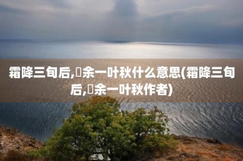 霜降三旬后,蓂余一叶秋什么意思(霜降三旬后,蓂余一叶秋作者)