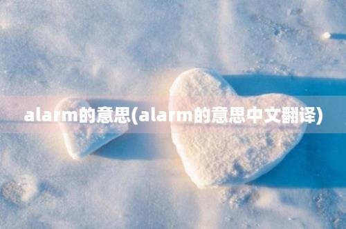 alarm的意思(alarm的意思中文翻译)