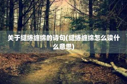 关于缱绻缠绵的诗句(缱绻缠绵怎么读什么意思)