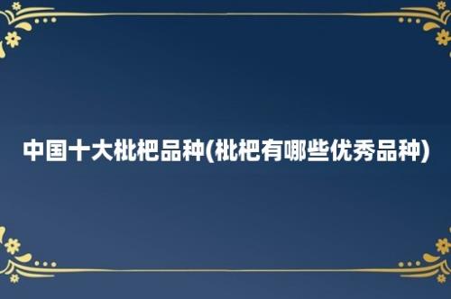 中国十大枇杷品种(枇杷有哪些优秀品种)