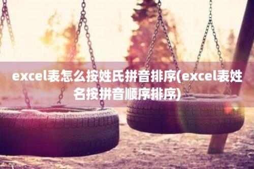 excel表怎么按姓氏拼音排序(excel表姓名按拼音顺序排序)