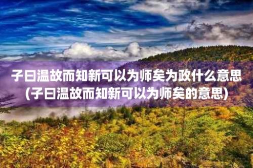 子曰温故而知新可以为师矣为政什么意思(子曰温故而知新可以为师矣的意思)