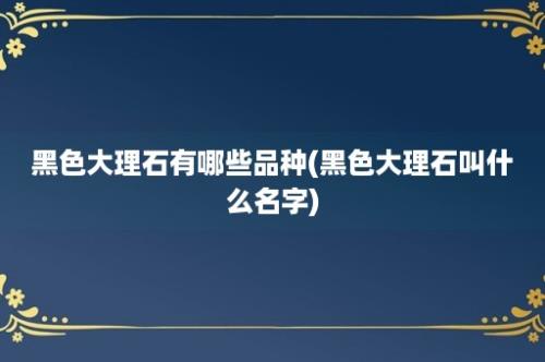 黑色大理石有哪些品种(黑色大理石叫什么名字)