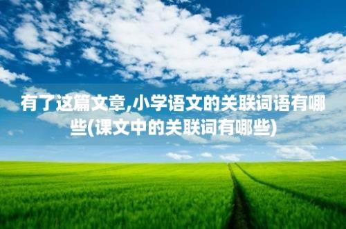 有了这篇文章,小学语文的关联词语有哪些(课文中的关联词有哪些)