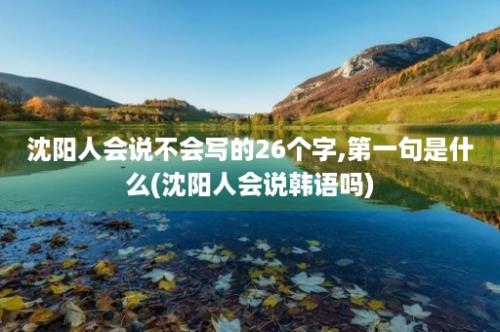 沈阳人会说不会写的26个字,第一句是什么(沈阳人会说韩语吗)