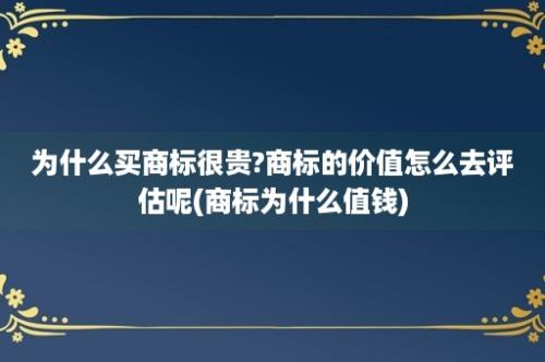 为什么买商标很贵?商标的价值怎么去评估呢(商标为什么值钱)