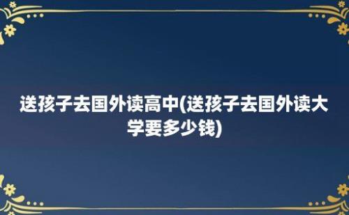 送孩子去国外读高中(送孩子去国外读大学要多少钱)