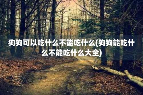 狗狗可以吃什么不能吃什么(狗狗能吃什么不能吃什么大全)