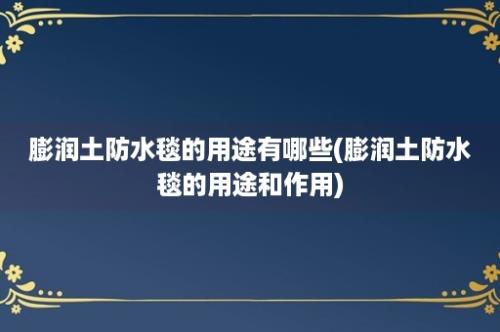 膨润土防水毯的用途有哪些(膨润土防水毯的用途和作用)