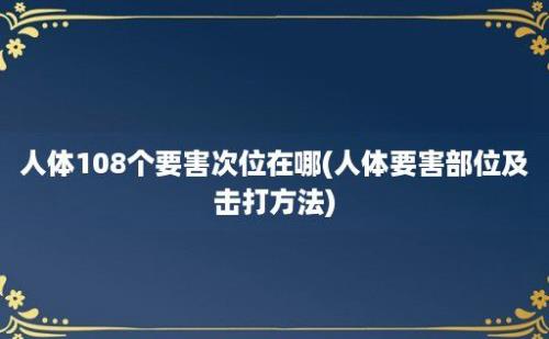 人体108个要害次位在哪(人体要害部位及击打方法)