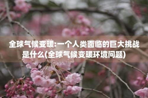 全球气候变暖:一个人类面临的巨大挑战是什么(全球气候变暖环境问题)