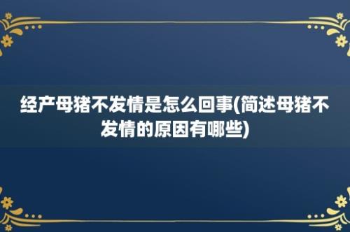 经产母猪不发情是怎么回事(简述母猪不发情的原因有哪些)