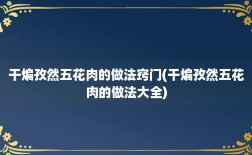 干煸孜然五花肉的做法窍门(干煸孜然五花肉的做法大全)