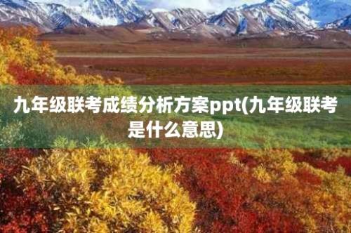 九年级联考成绩分析方案ppt(九年级联考是什么意思)