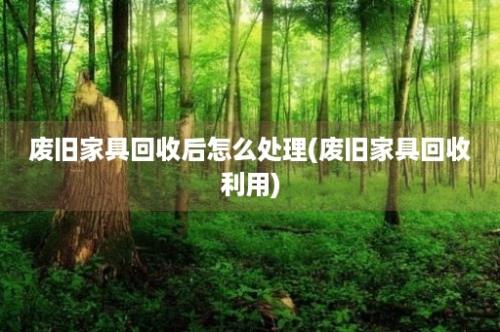 废旧家具回收后怎么处理(废旧家具回收利用)