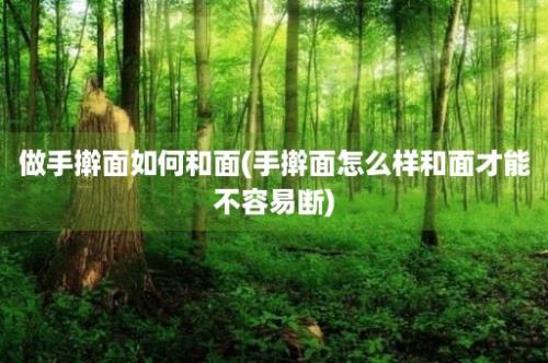 做手擀面如何和面(手擀面怎么样和面才能不容易断)