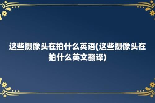 这些摄像头在拍什么英语(这些摄像头在拍什么英文翻译)