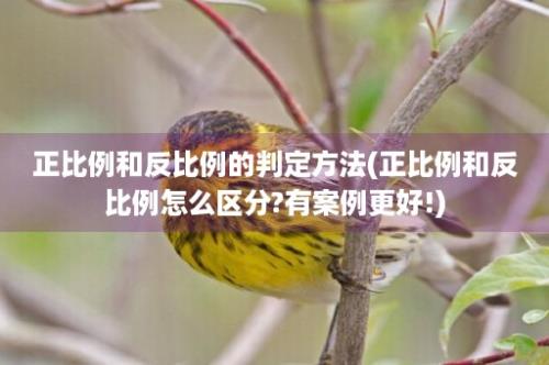 正比例和反比例的判定方法(正比例和反比例怎么区分?有案例更好!)