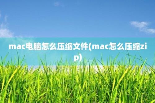 mac电脑怎么压缩文件(mac怎么压缩zip)