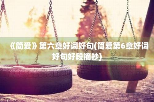 《简爱》第六章好词好句(简爱第6章好词好句好段摘抄)