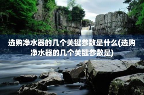 选购净水器的几个关键参数是什么(选购净水器的几个关键参数是)