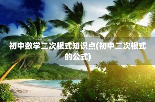 初中数学二次根式知识点(初中二次根式的公式)