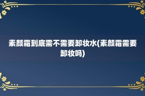 素颜霜到底需不需要卸妆水(素颜霜需要卸妆吗)