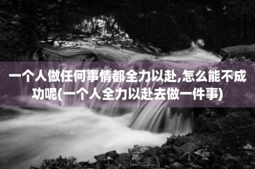 一个人做任何事情都全力以赴,怎么能不成功呢(一个人全力以赴去做一件事)