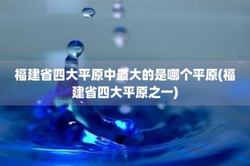 福建省四大平原中最大的是哪个平原(福建省四大平原之一)