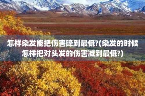 怎样染发能把伤害降到最低?(染发的时候怎样把对头发的伤害减到最低?)