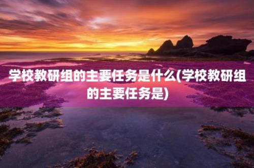 学校教研组的主要任务是什么(学校教研组的主要任务是)